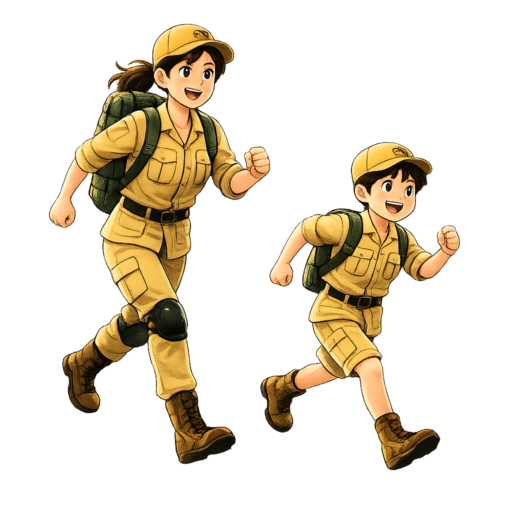 走るキャラクター（右）